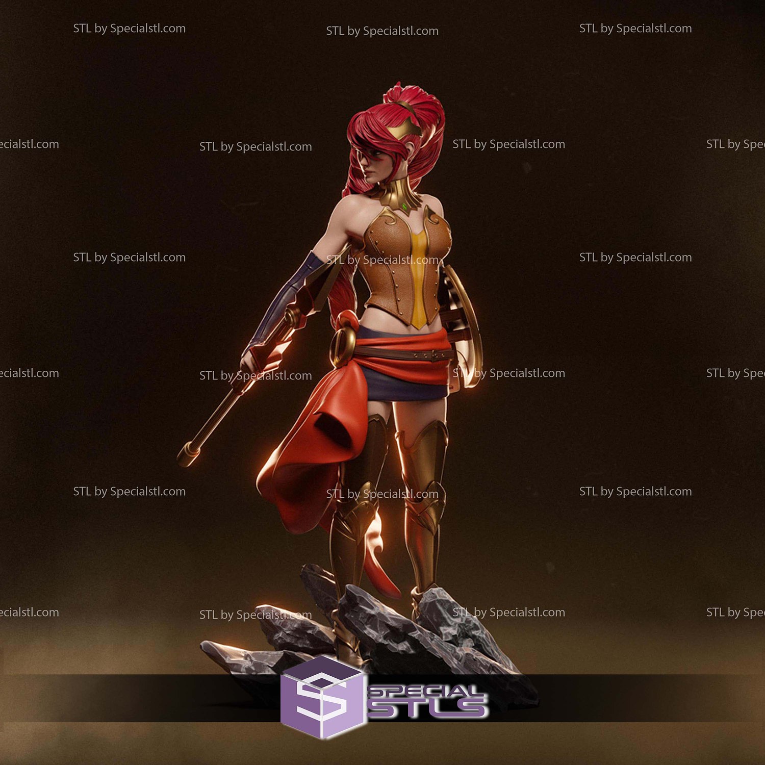 Pyrrha Nikos Anime STL Files 3D Model — view 7