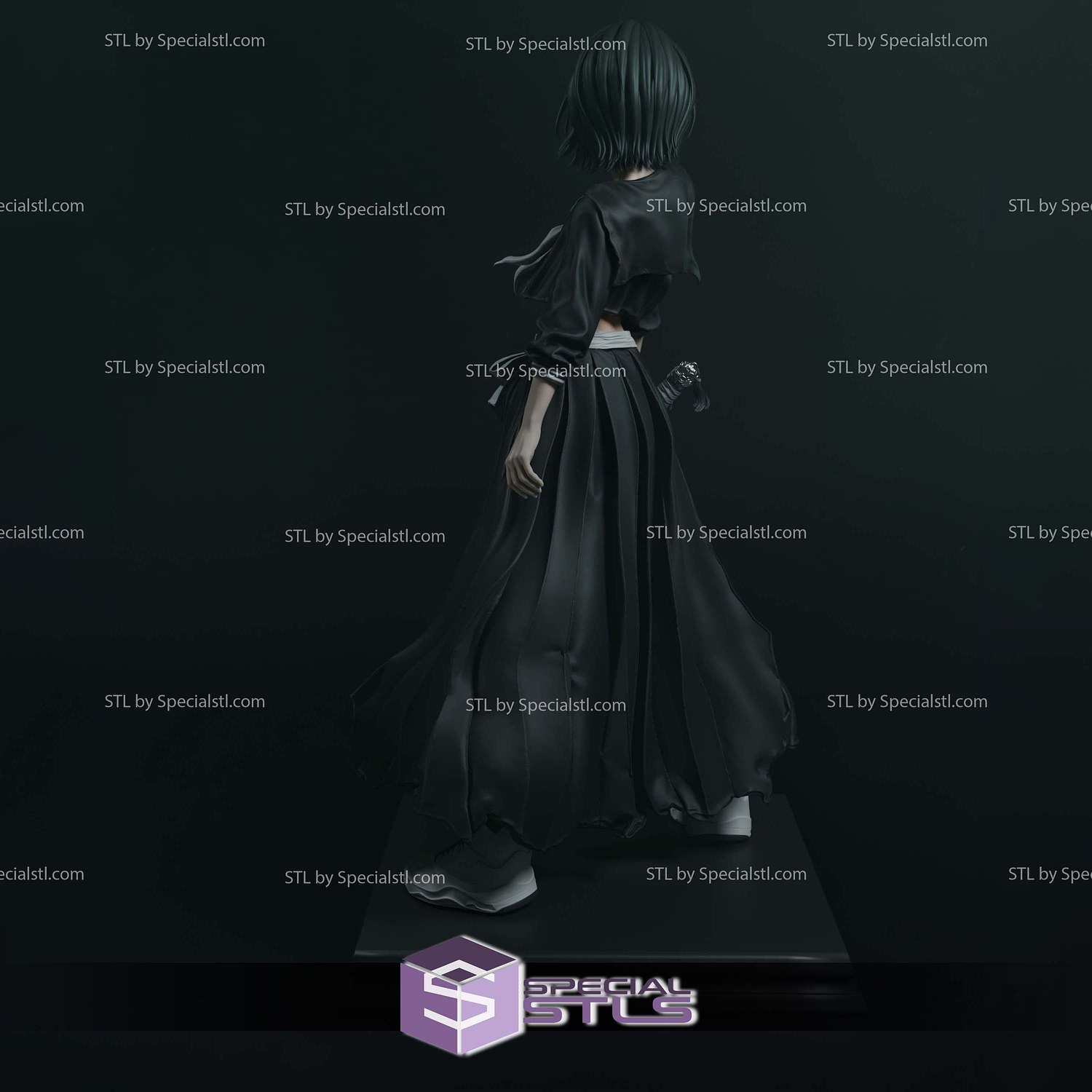 Rukia Bleach Modern Sculptures 3D Printing STL Model — view 5