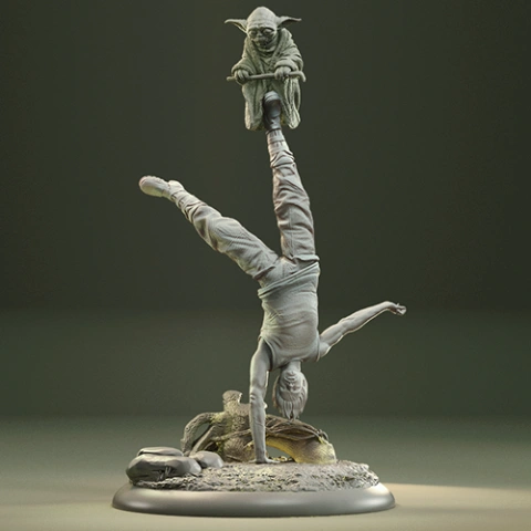 Jedi in Training in Diorama 3D Printer Files | Assembly STL Model