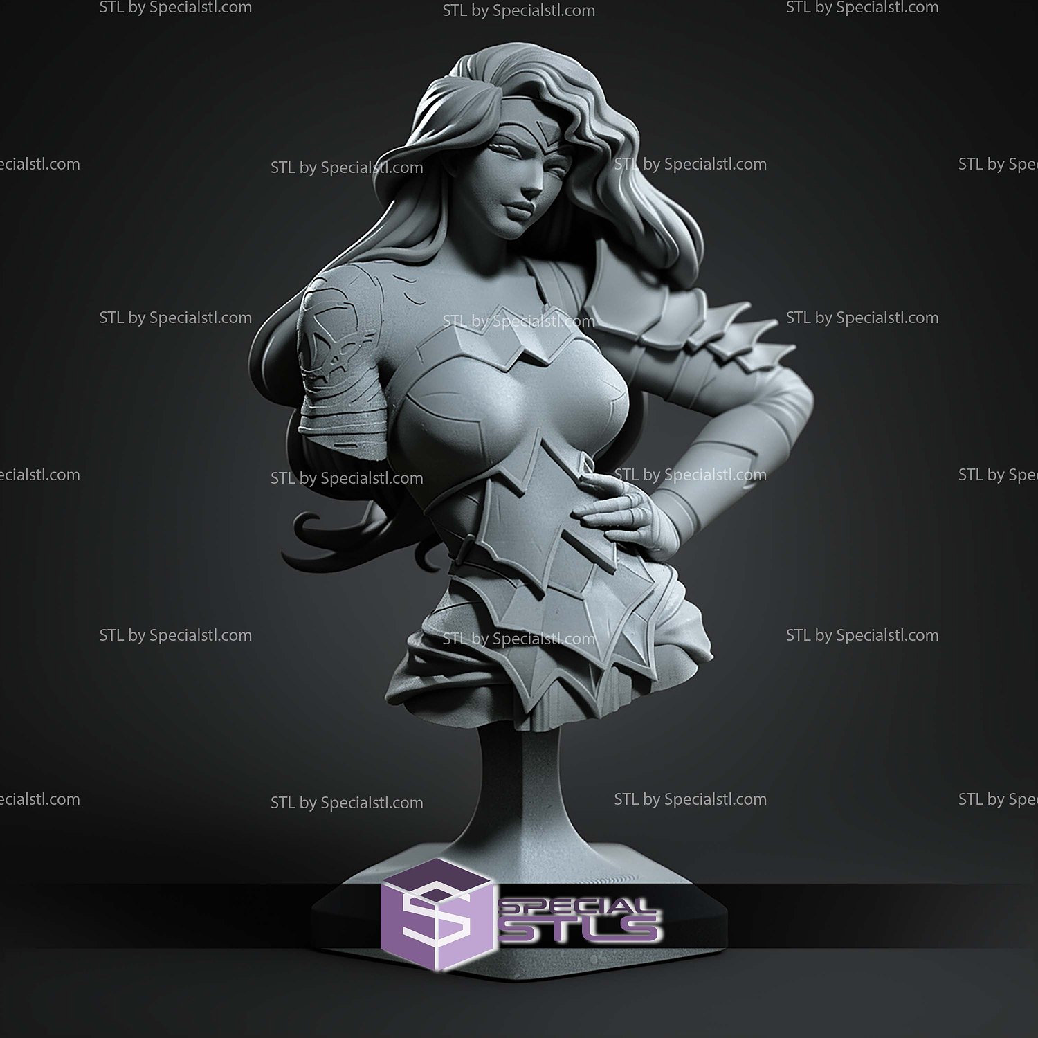 Absolute Wonder Woman Bust 113mm STL Files 3D Model — view 3