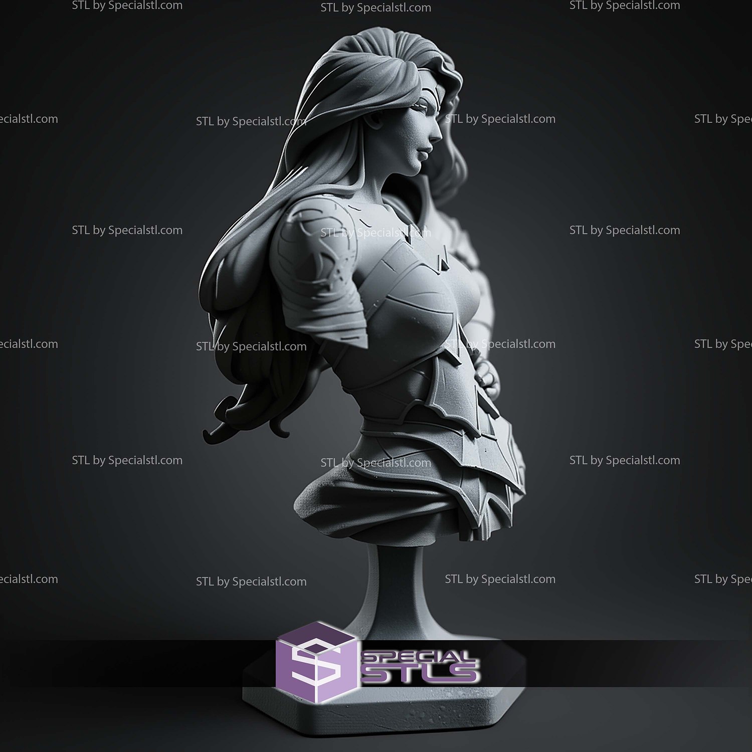 Absolute Wonder Woman Bust 113mm STL Files 3D Model — view 4