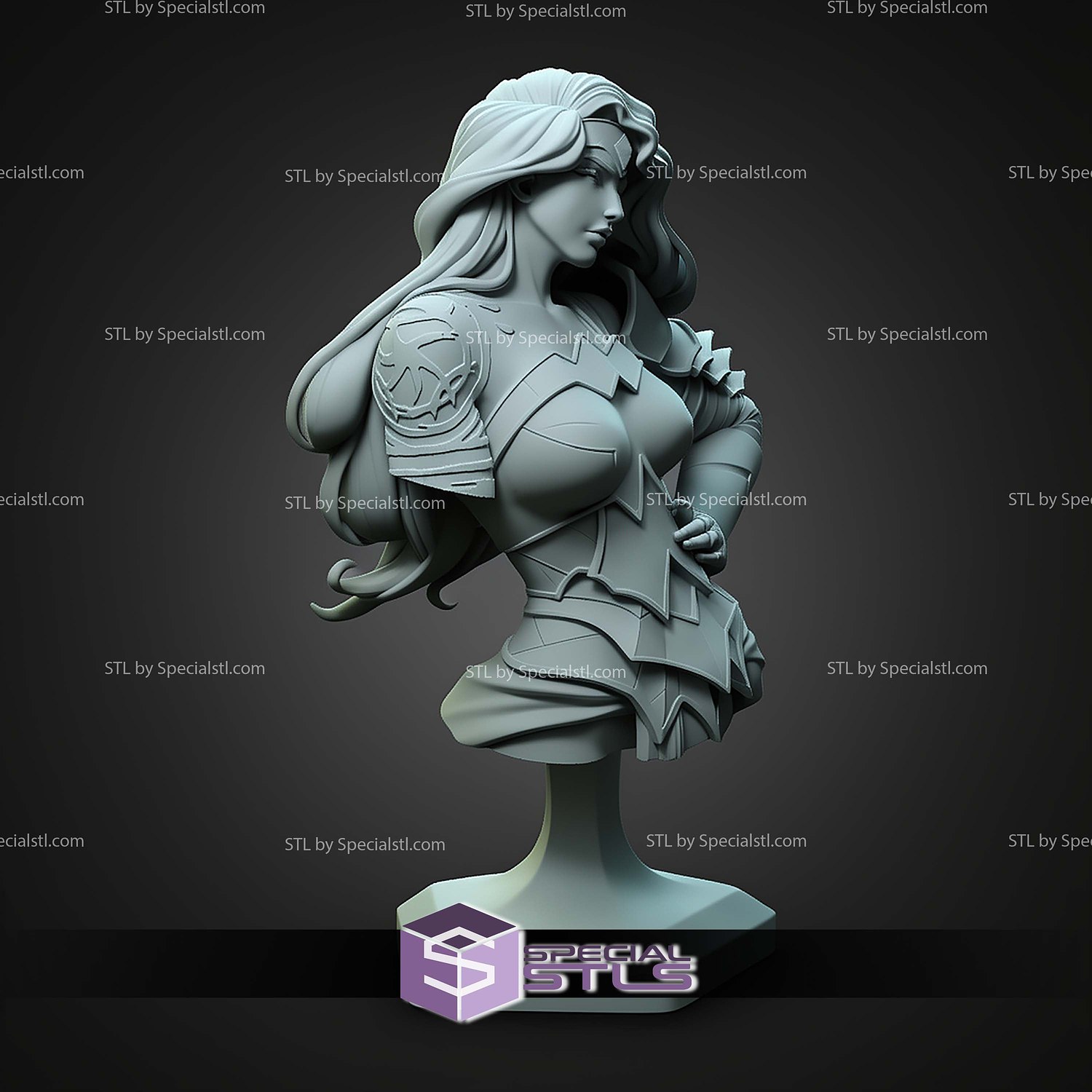 Absolute Wonder Woman Bust 113mm STL Files 3D Model — view 5