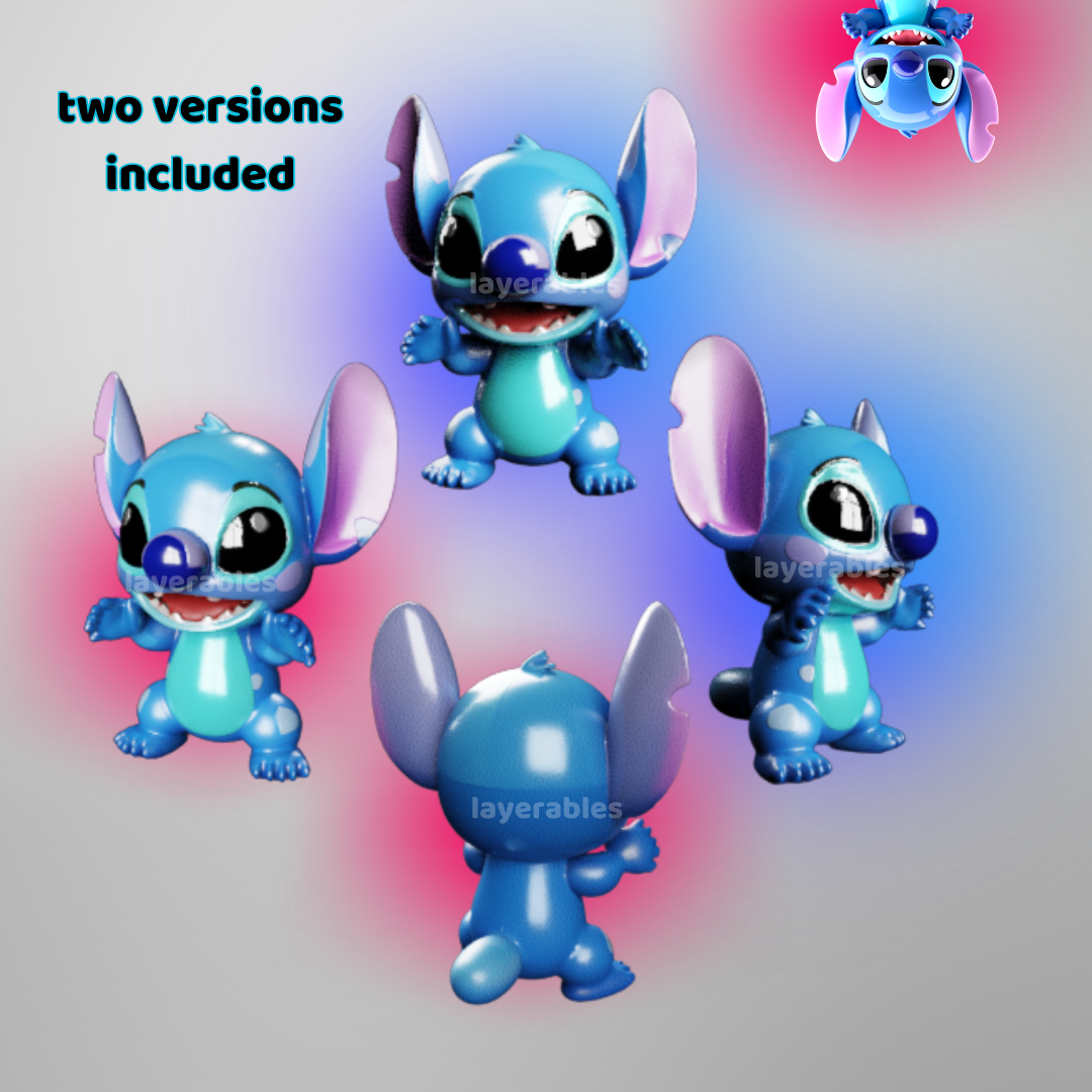 Stitch 3D Printer Model - STL File - Cute Disney Collectible - 3D Print Alien Figure - Desk Decor - 3MF Model