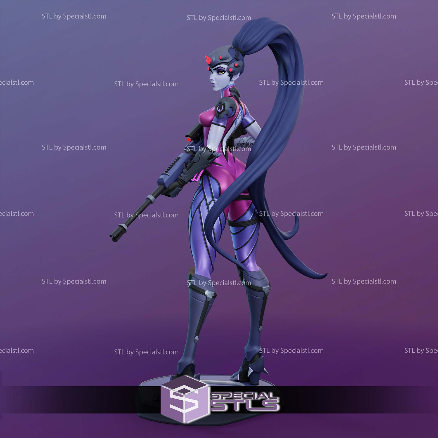 Widowmaker Armor and Gun STL Files 3D Model — view 2