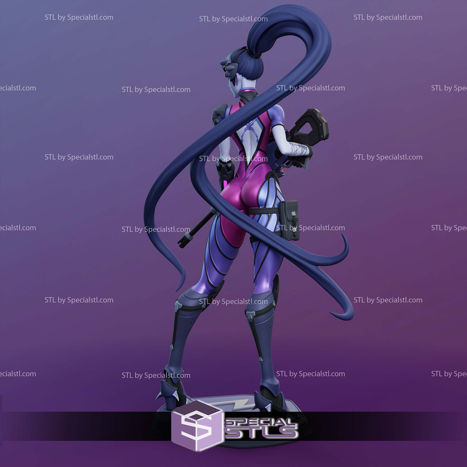 Widowmaker Armor and Gun STL Files 3D Model — view 3