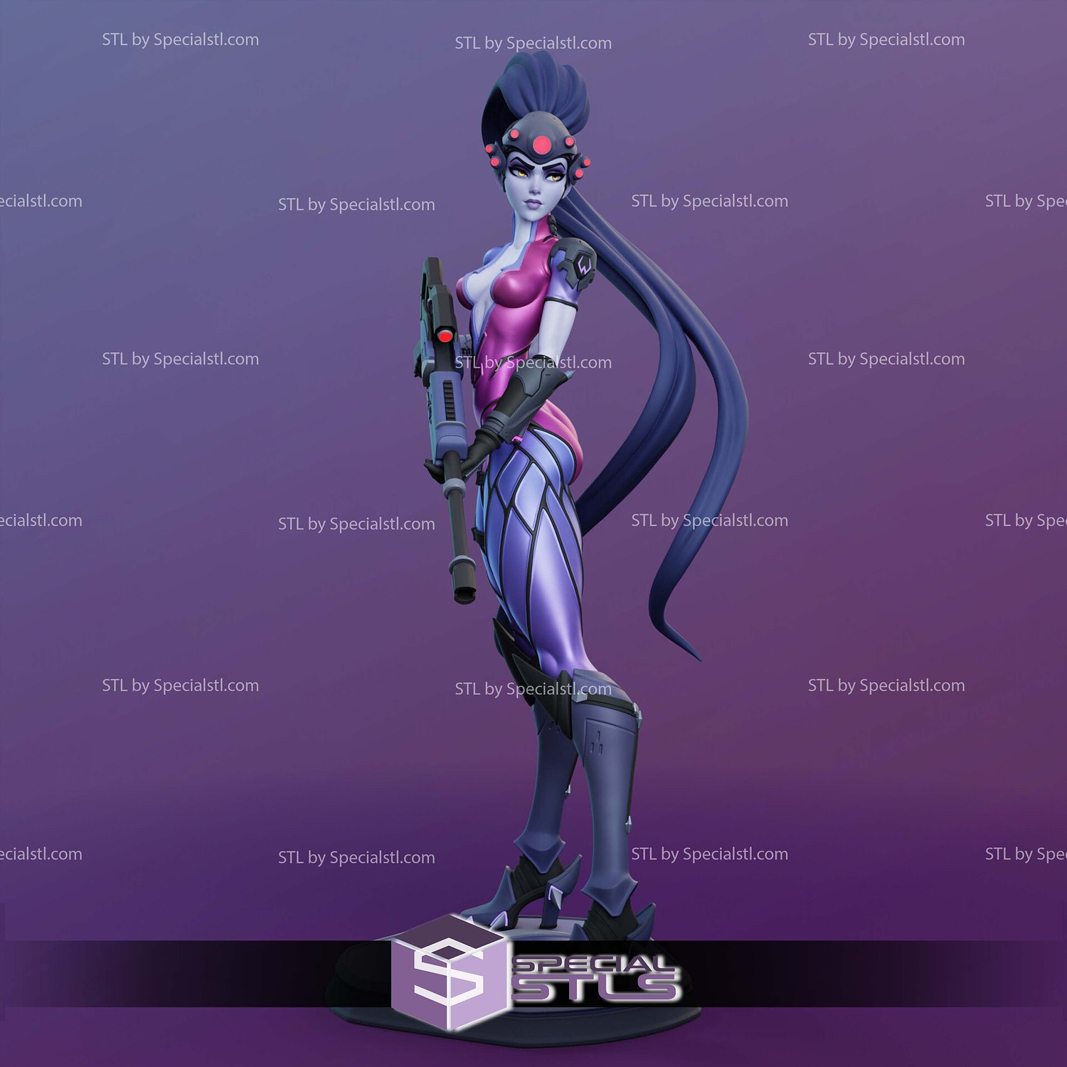 Widowmaker Armor and Gun STL Files 3D Model — view 4