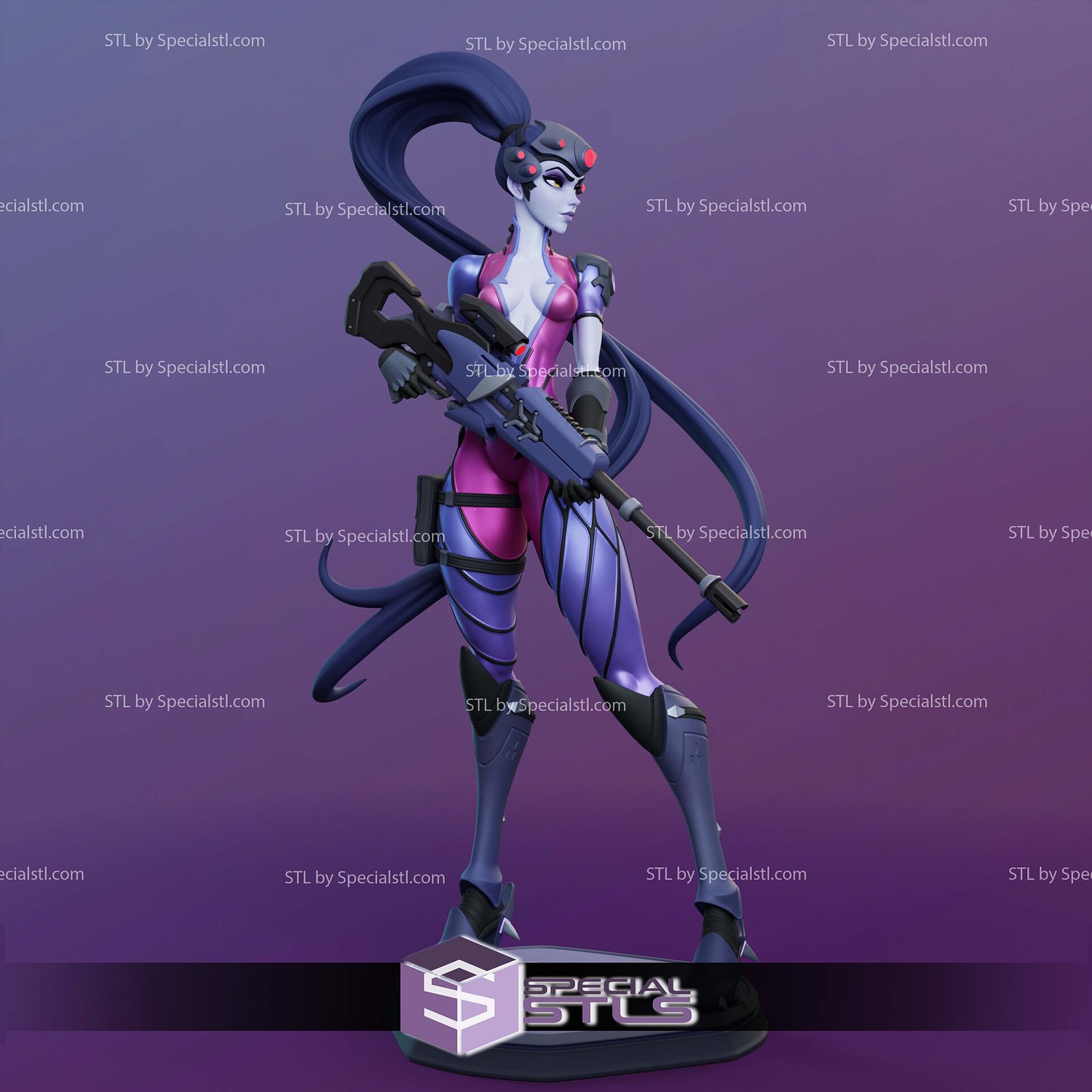 Widowmaker Armor and Gun STL Files 3D Model — view 5