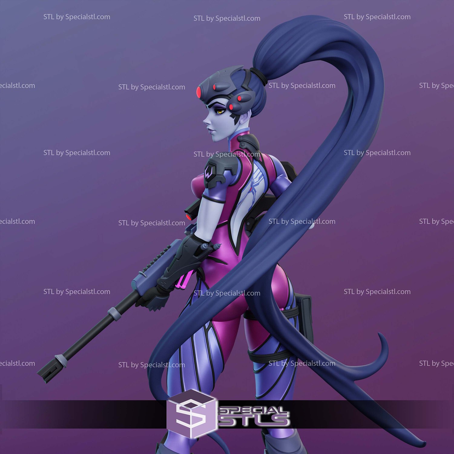 Widowmaker Armor and Gun STL Files 3D Model — view 7