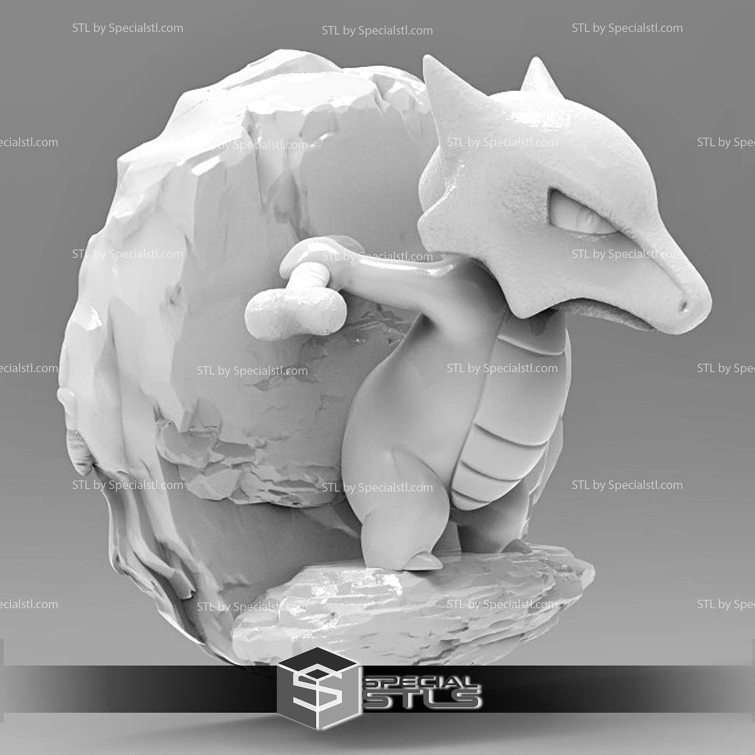 Pokemon Magnet Wall Decord Marowak STL 3D Model — view 2