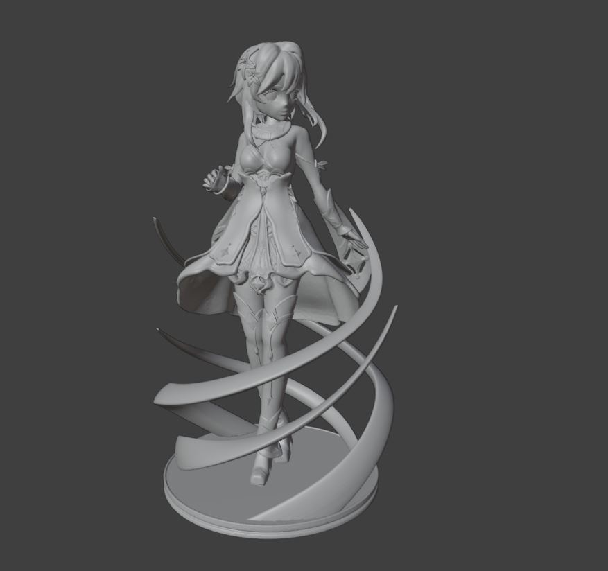 Lumine Genshin Impact Main Female Character- Walking Pose 3D STL Model