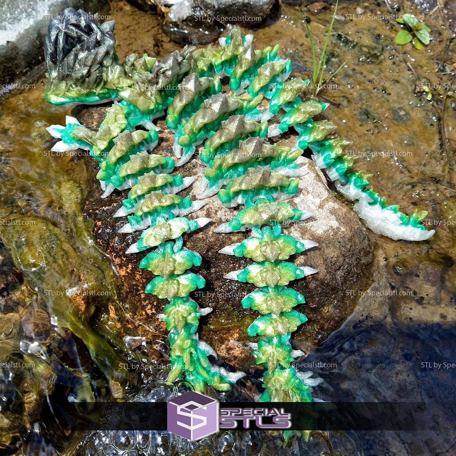 Super Basic STL Flexi Jellyfish Dragon 3D Model — view 2