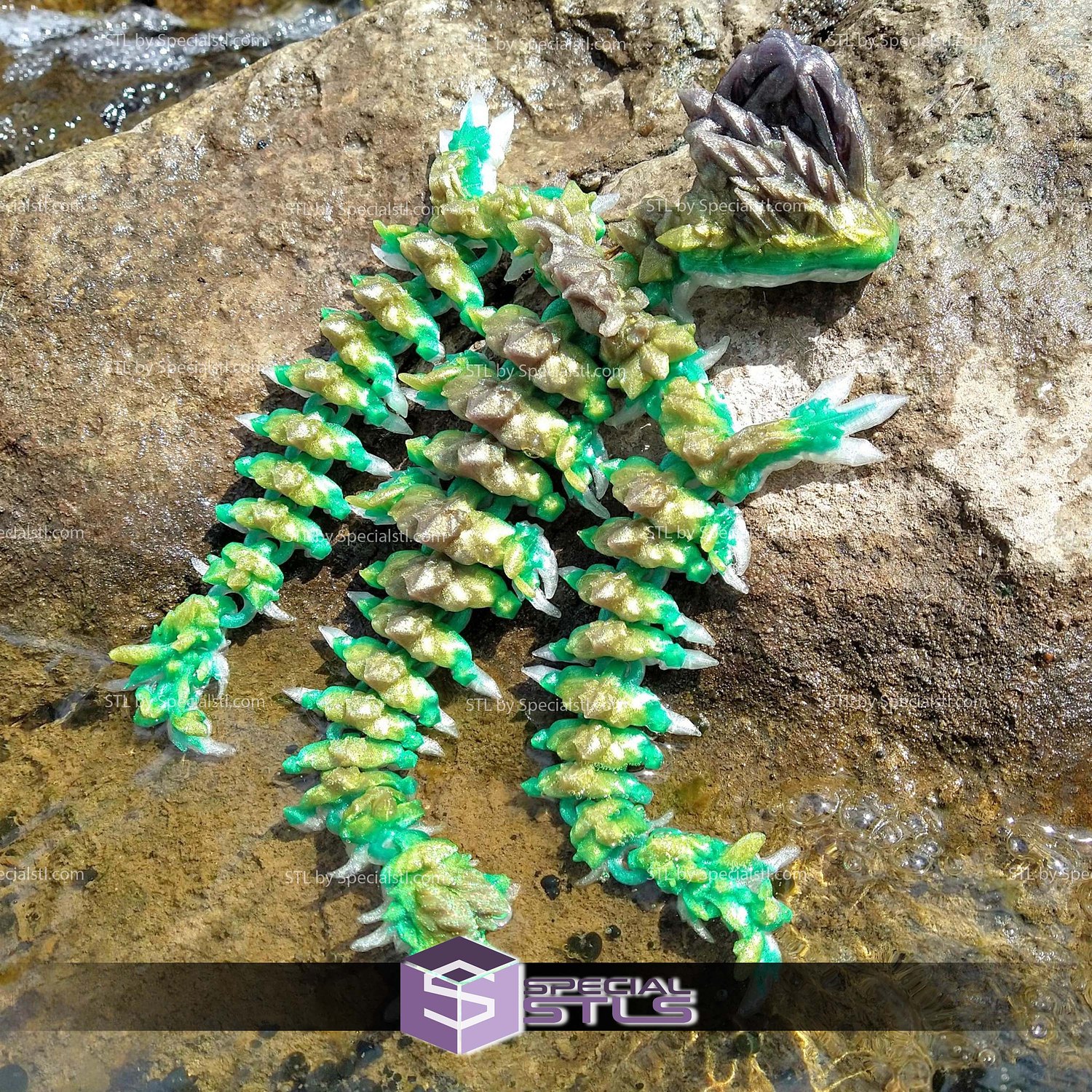Super Basic STL Flexi Jellyfish Dragon 3D Model — view 3