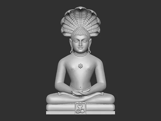 Mahaveer Buddha with head snake 3D STL Model