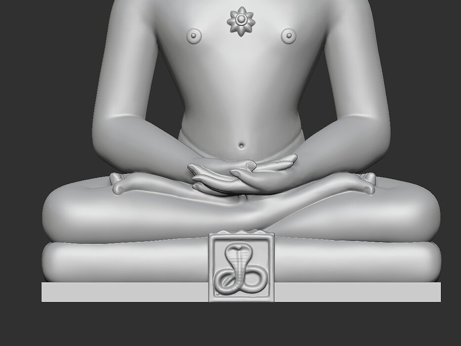Mahaveer Buddha with head snake 3D STL Model — view 7