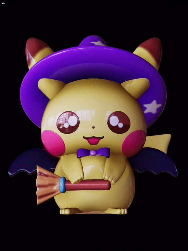 cute Pikachu witch 3D STL Model