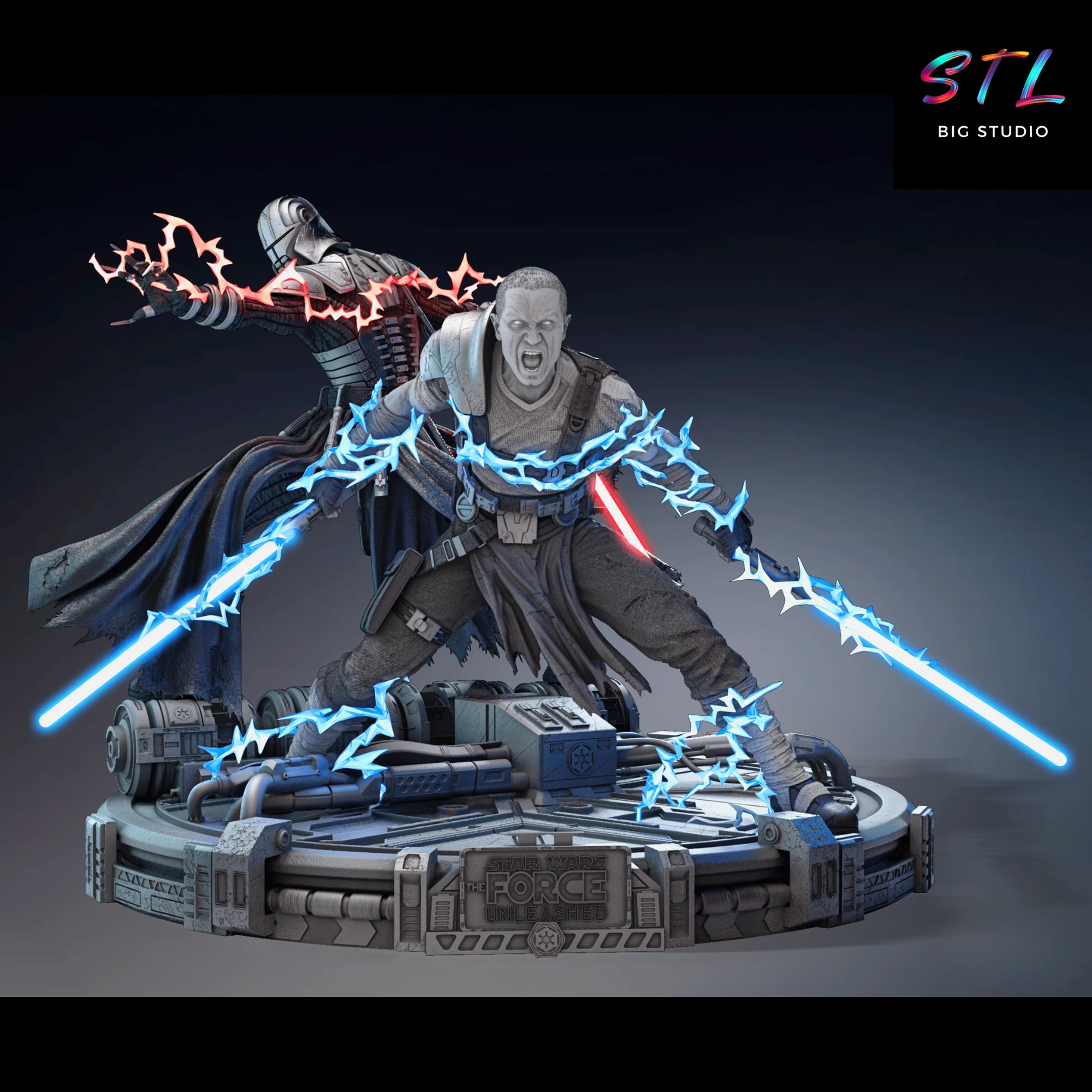 Diorama STL Starkiller vs Galen Marek | Star Wars: The Force Unleashed | 3D Printable Model Model