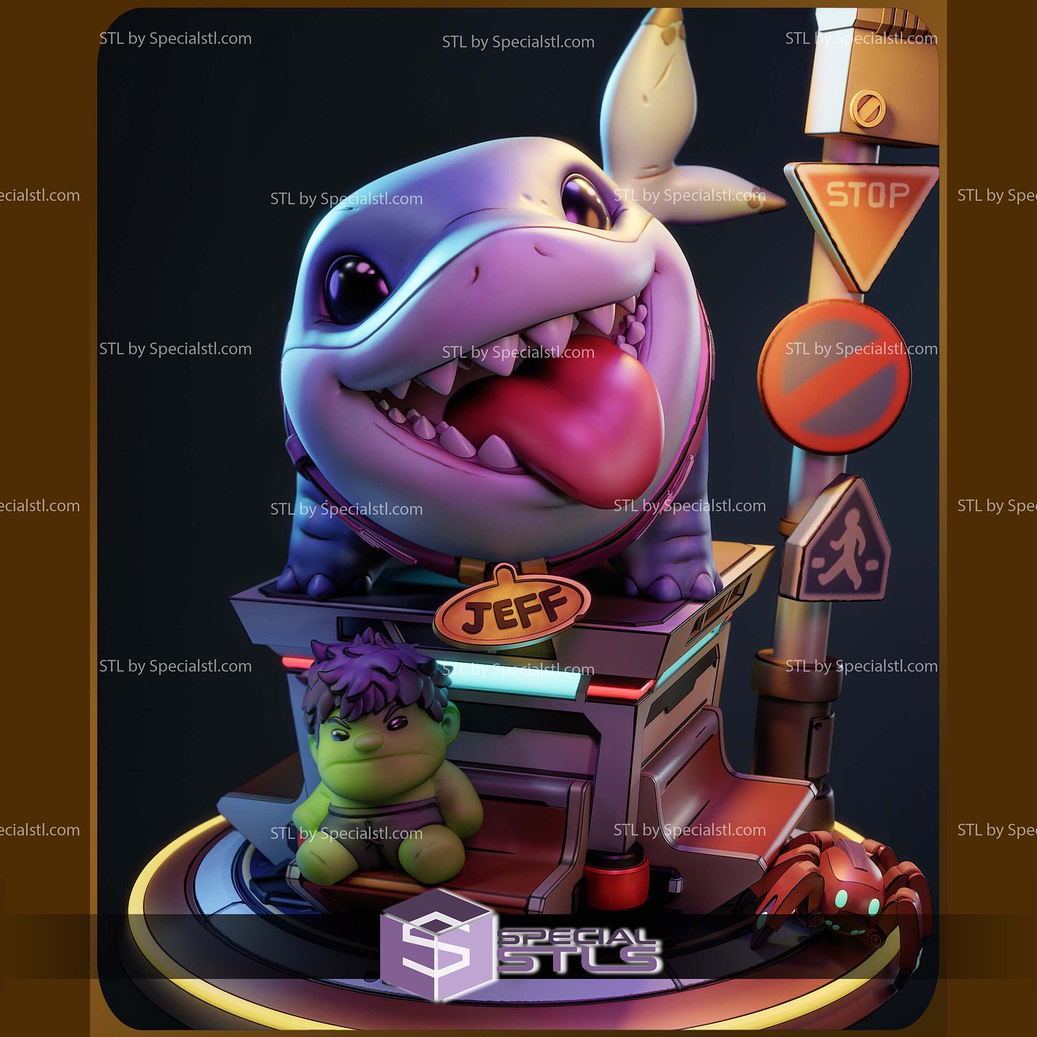 Chibi Jeff Marvel Rivals 3D Printer Files STL Model — view 2