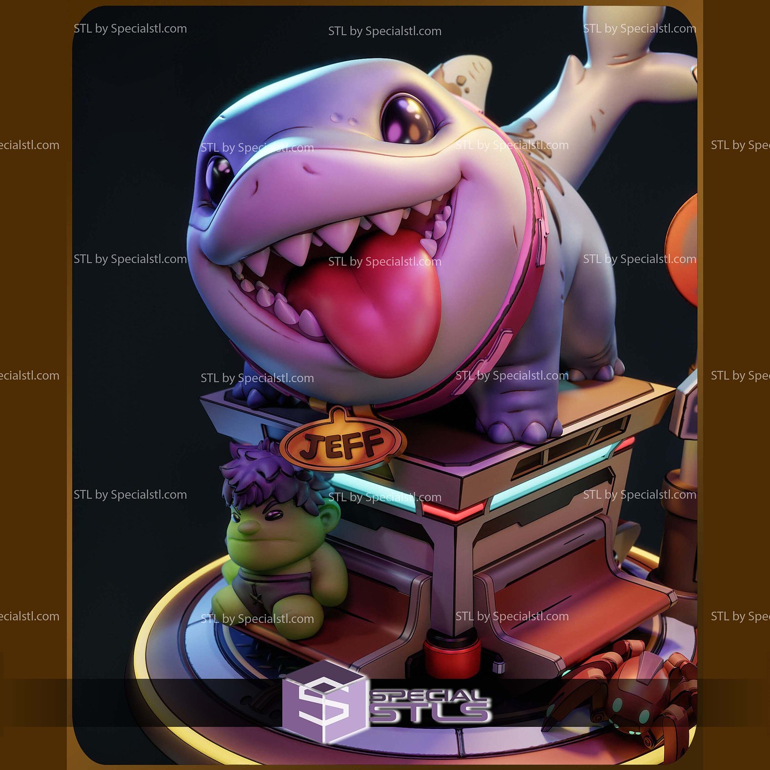Chibi Jeff Marvel Rivals 3D Printer Files STL Model — view 3