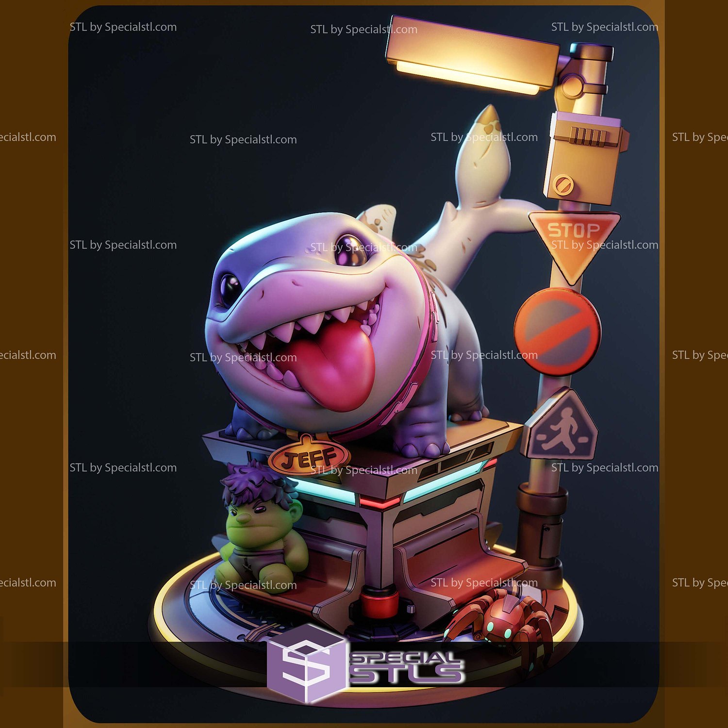 Chibi Jeff Marvel Rivals 3D Printer Files STL Model — view 4