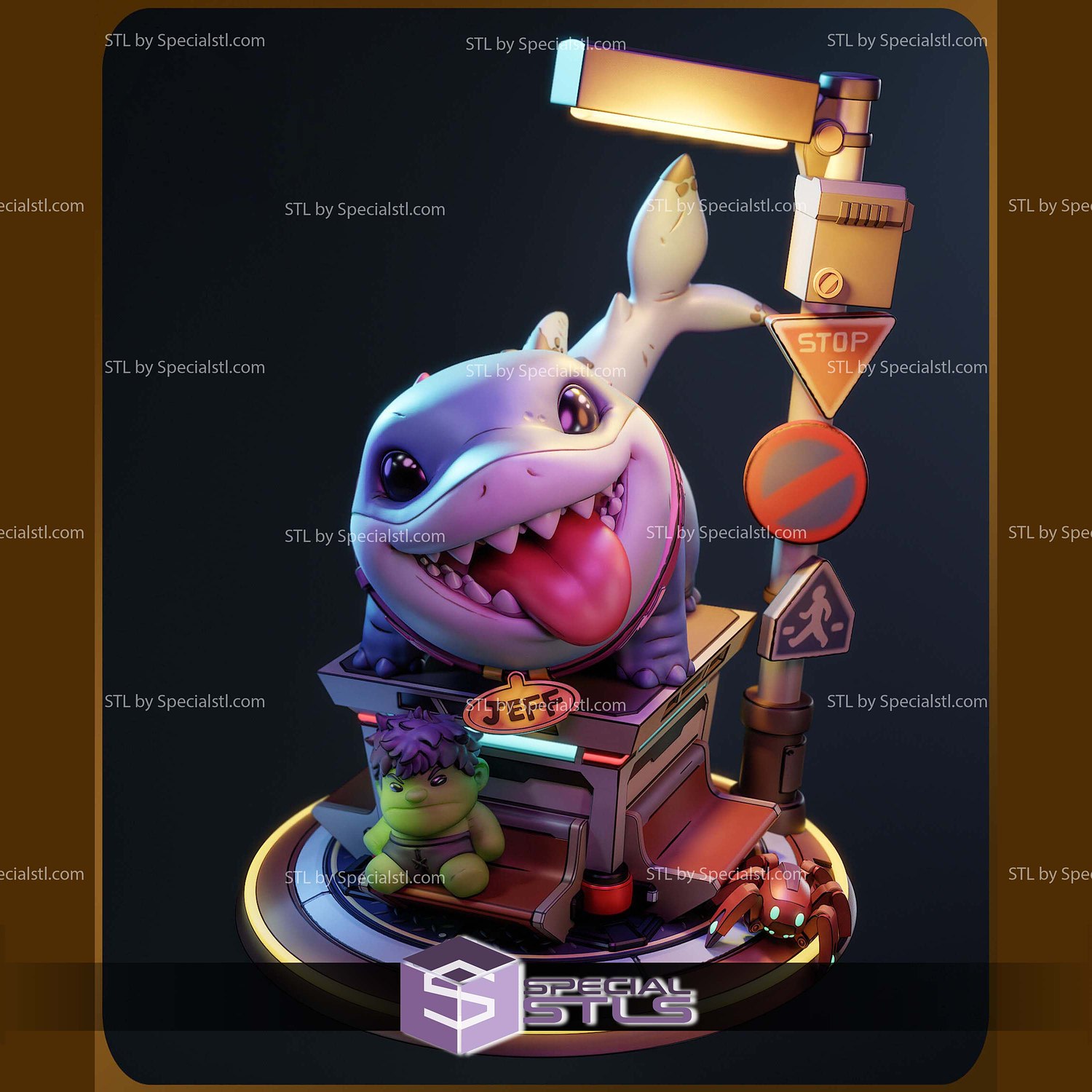 Chibi Jeff Marvel Rivals 3D Printer Files STL Model — view 5