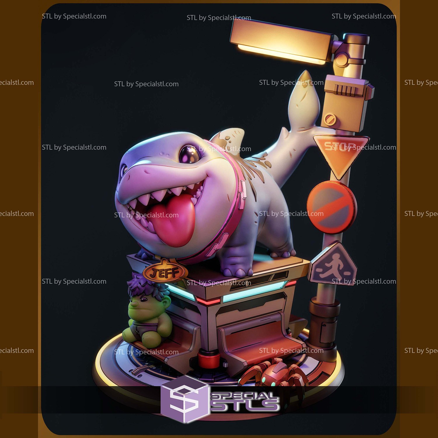 Chibi Jeff Marvel Rivals 3D Printer Files STL Model — view 6