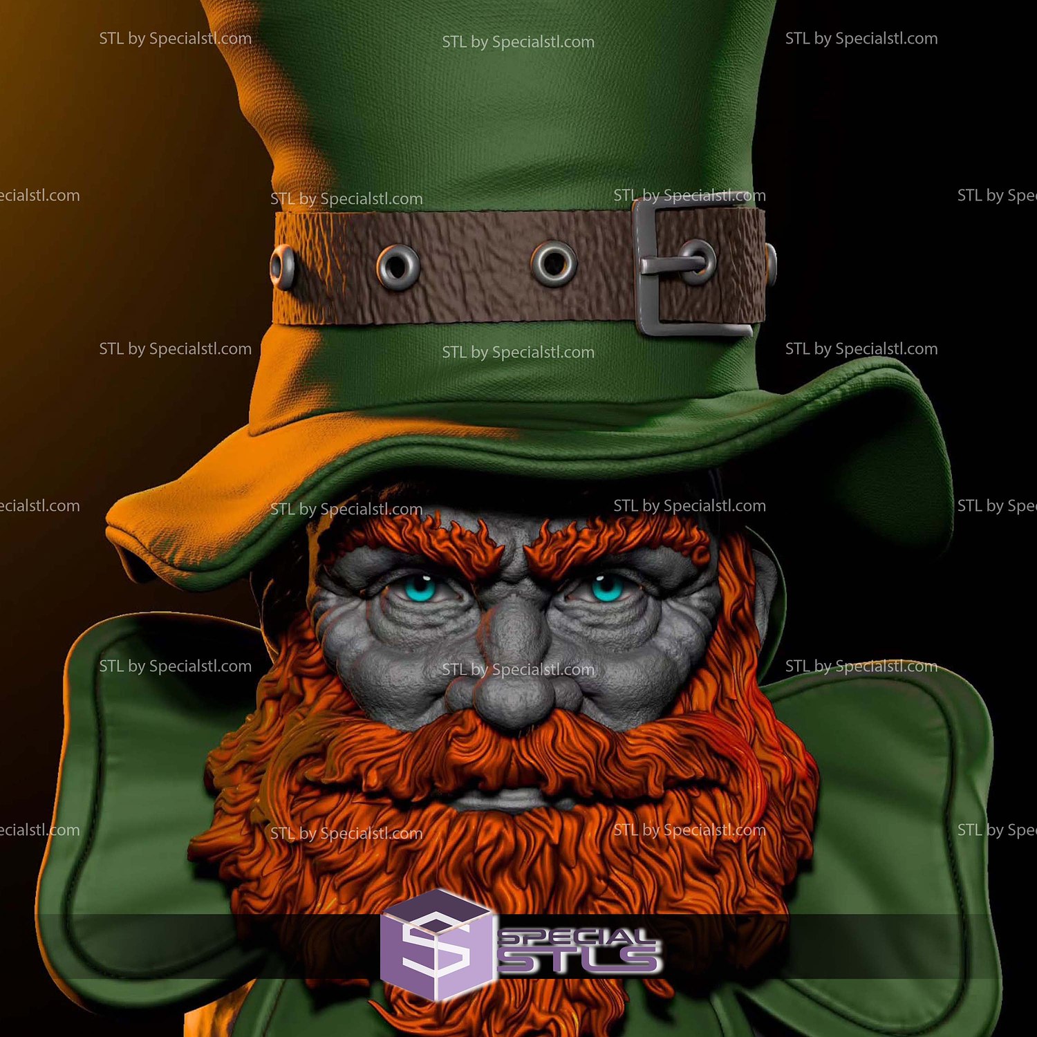 Leprechaun Bust 3D Printer Files STL Model — view 2