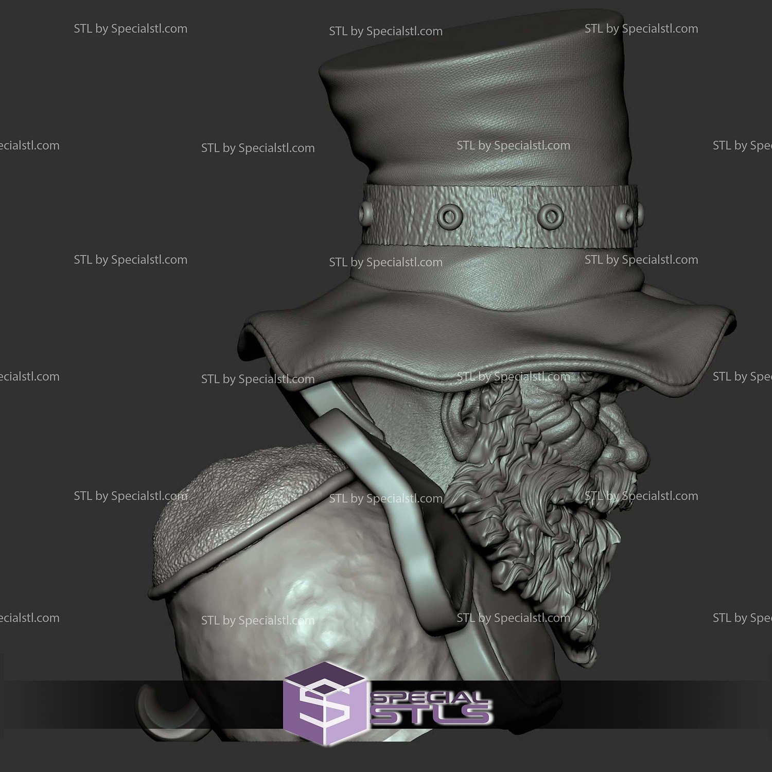 Leprechaun Bust 3D Printer Files STL Model — view 6
