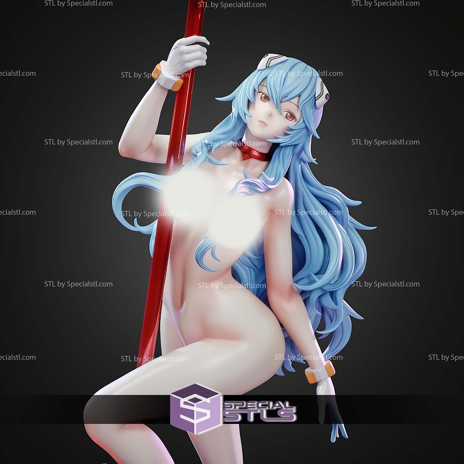 Rei Ayanami Evangelion Calm Pose Alternative STL Files 3D Model — view 3