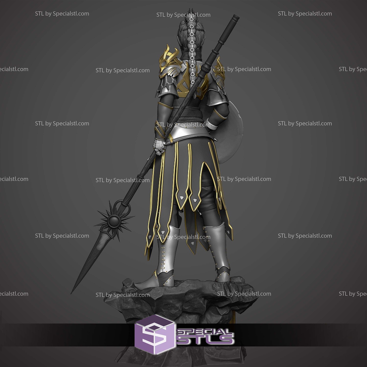 Shadowheart Baldurs Gate 3 and Shield STL Files 3D Model — view 5