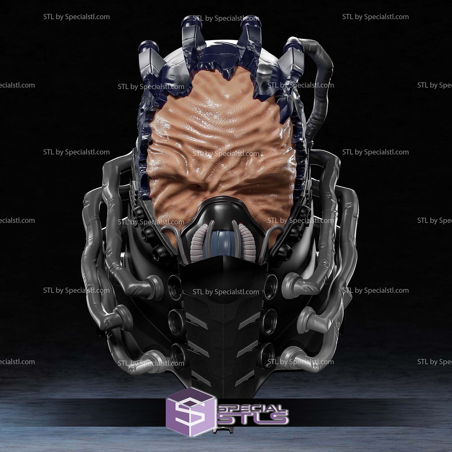 Cosplay STL Files All For One Helmet 3D Model — view 2