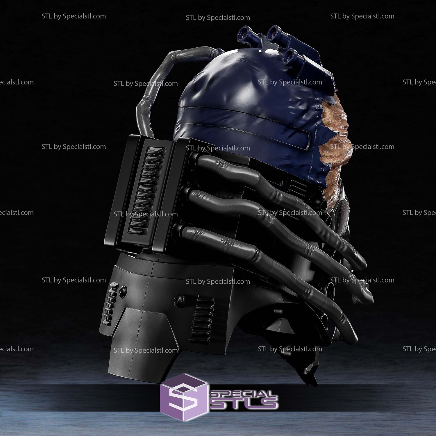 Cosplay STL Files All For One Helmet 3D Model — view 3
