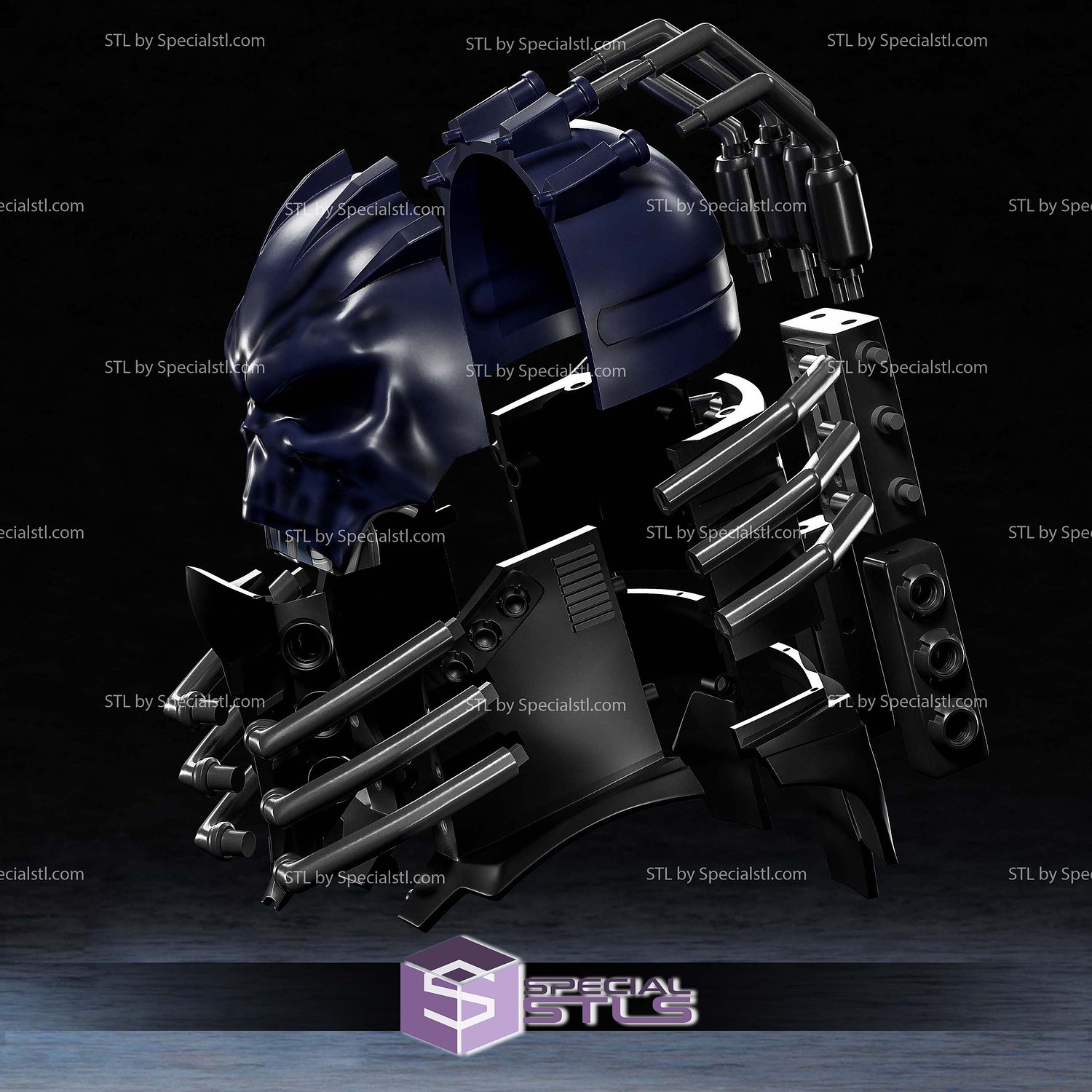 Cosplay STL Files All For One Helmet 3D Model — view 5
