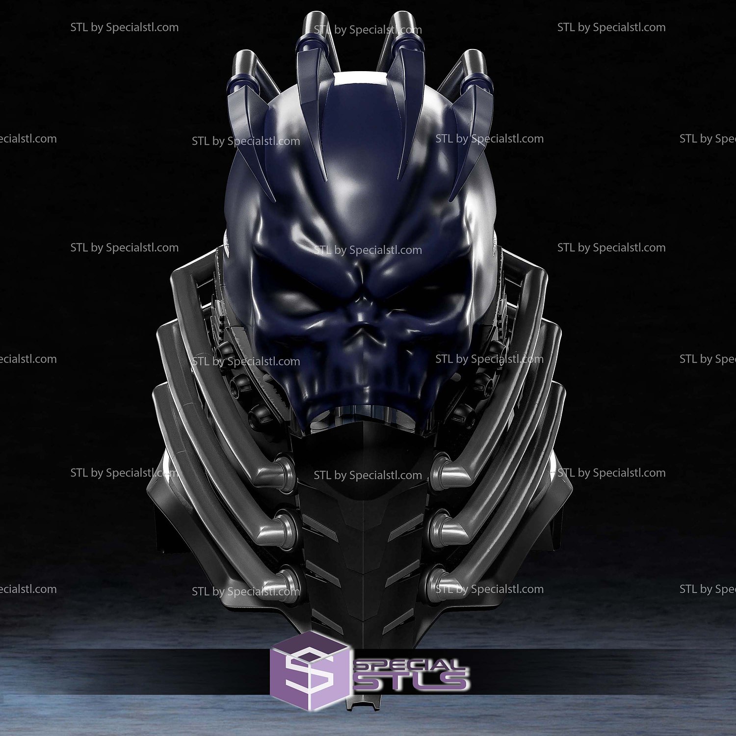 Cosplay STL Files All For One Helmet 3D Model — view 6