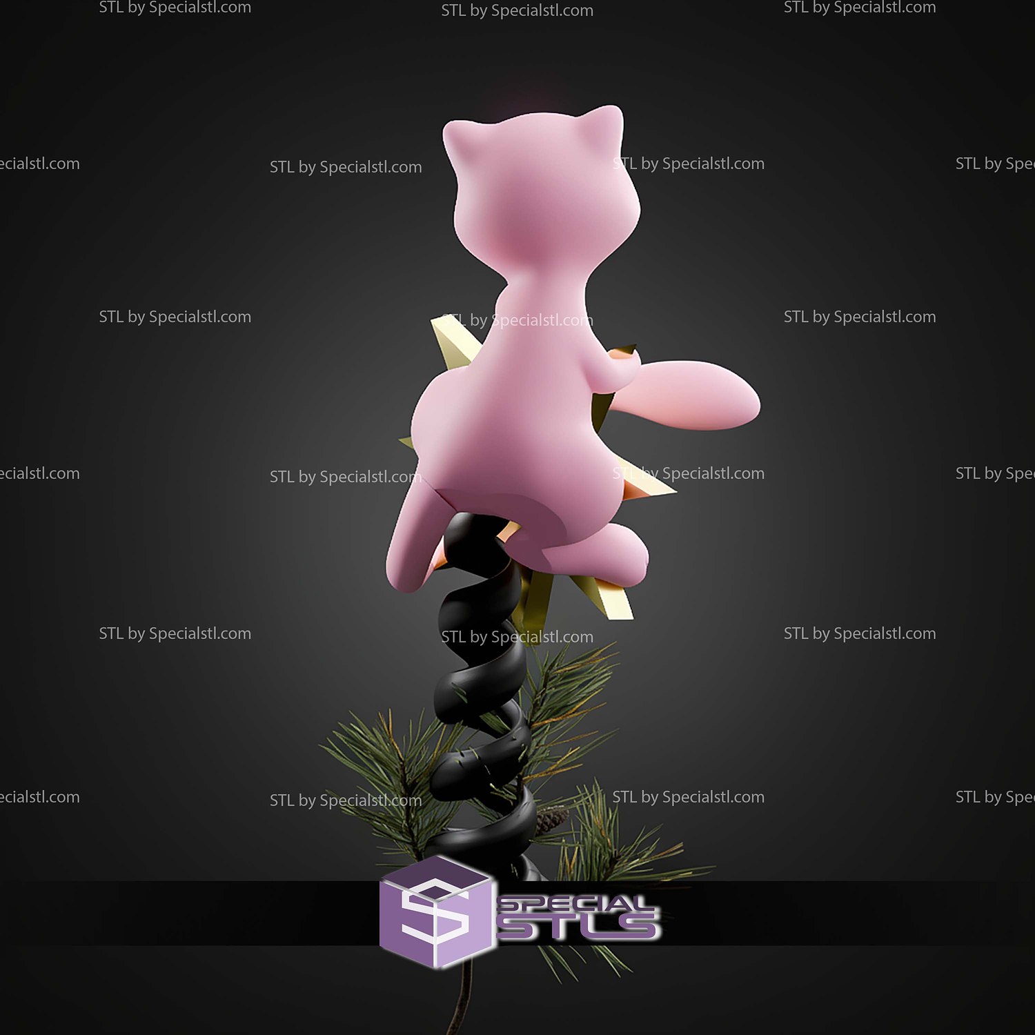 Basic Pokemon Collection - Mew Tree Topper 3D STL Model — view 4