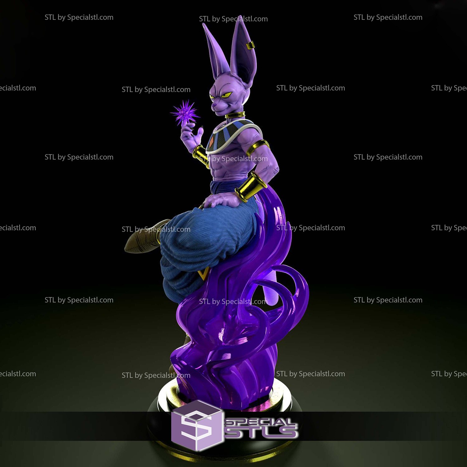 Beerus Sama Sitting Pose 3D Printing Models STL Model — view 4
