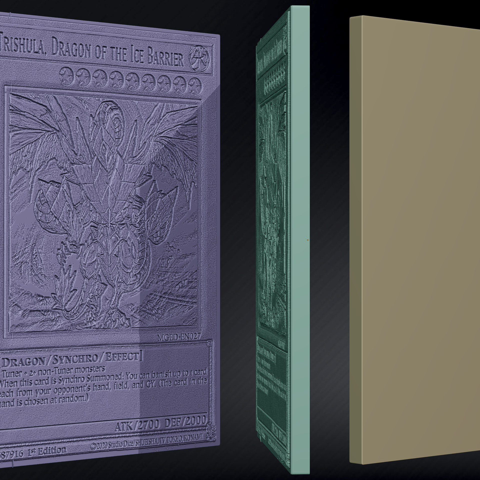 FREE Trishula the dragon of the ice barrier / Yugioh Card | Yu-Gi-OH 3D STL Model