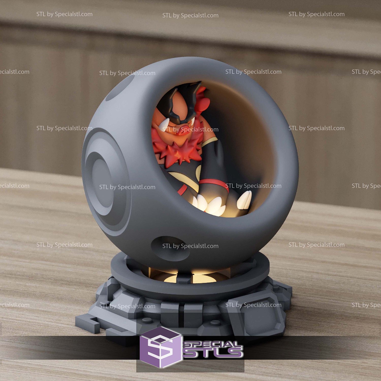 Super Basic Pokemon STL Emboar Healing Machine 3D Model — view 2
