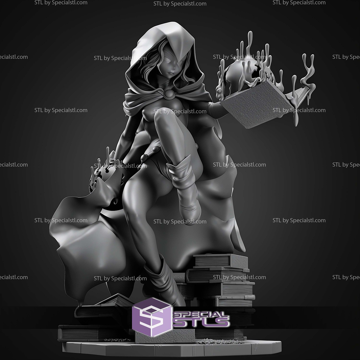 Raven Teen Titans STL Files 3D Model — view 7