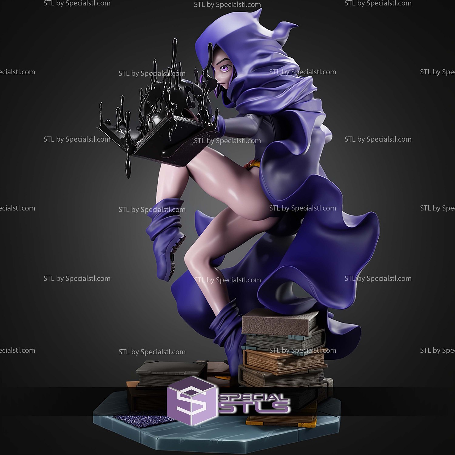 Raven Teen Titans STL Files 3D Model — view 8