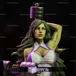 She Hulk with Dumbbell STL Files 3D Model