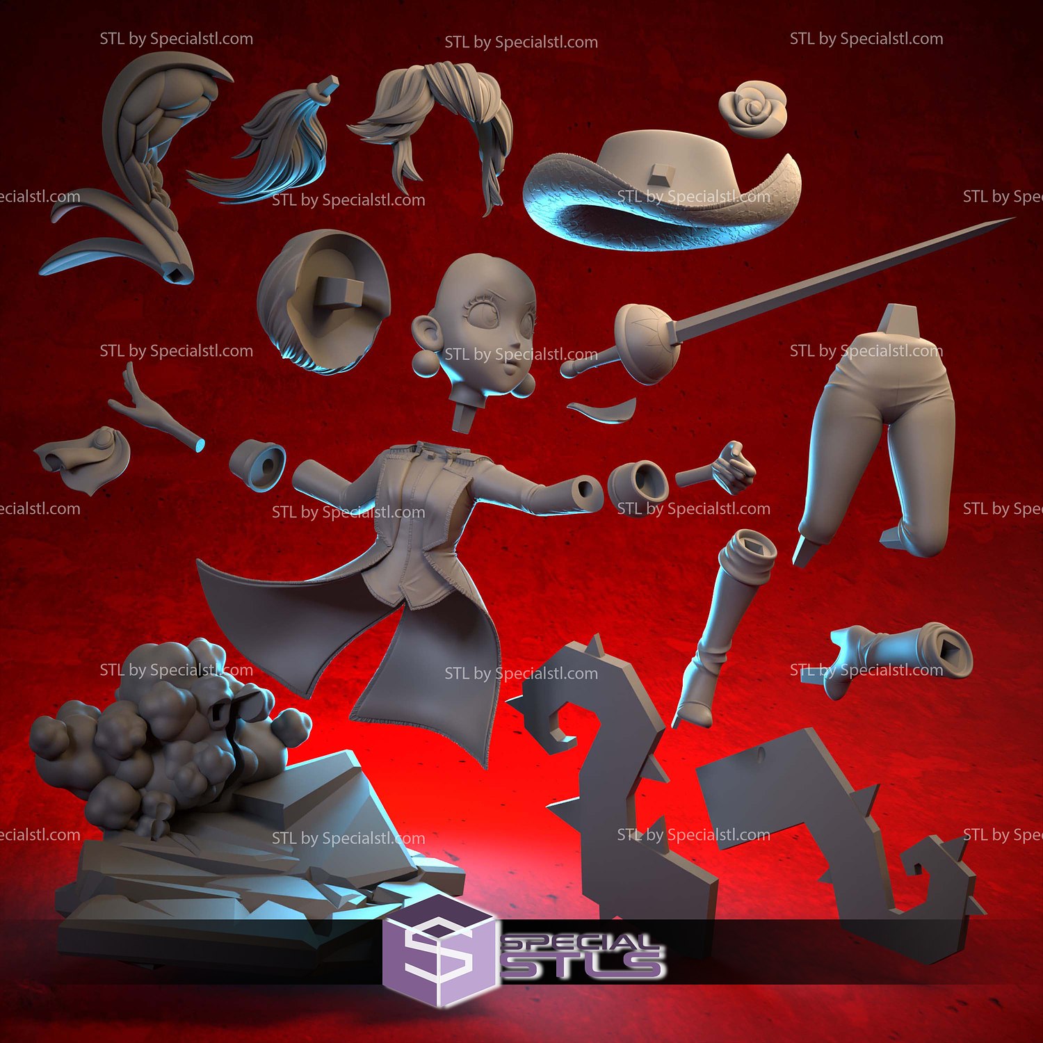 Princess Peach Showtime 3D Printer Files STL Model — view 2