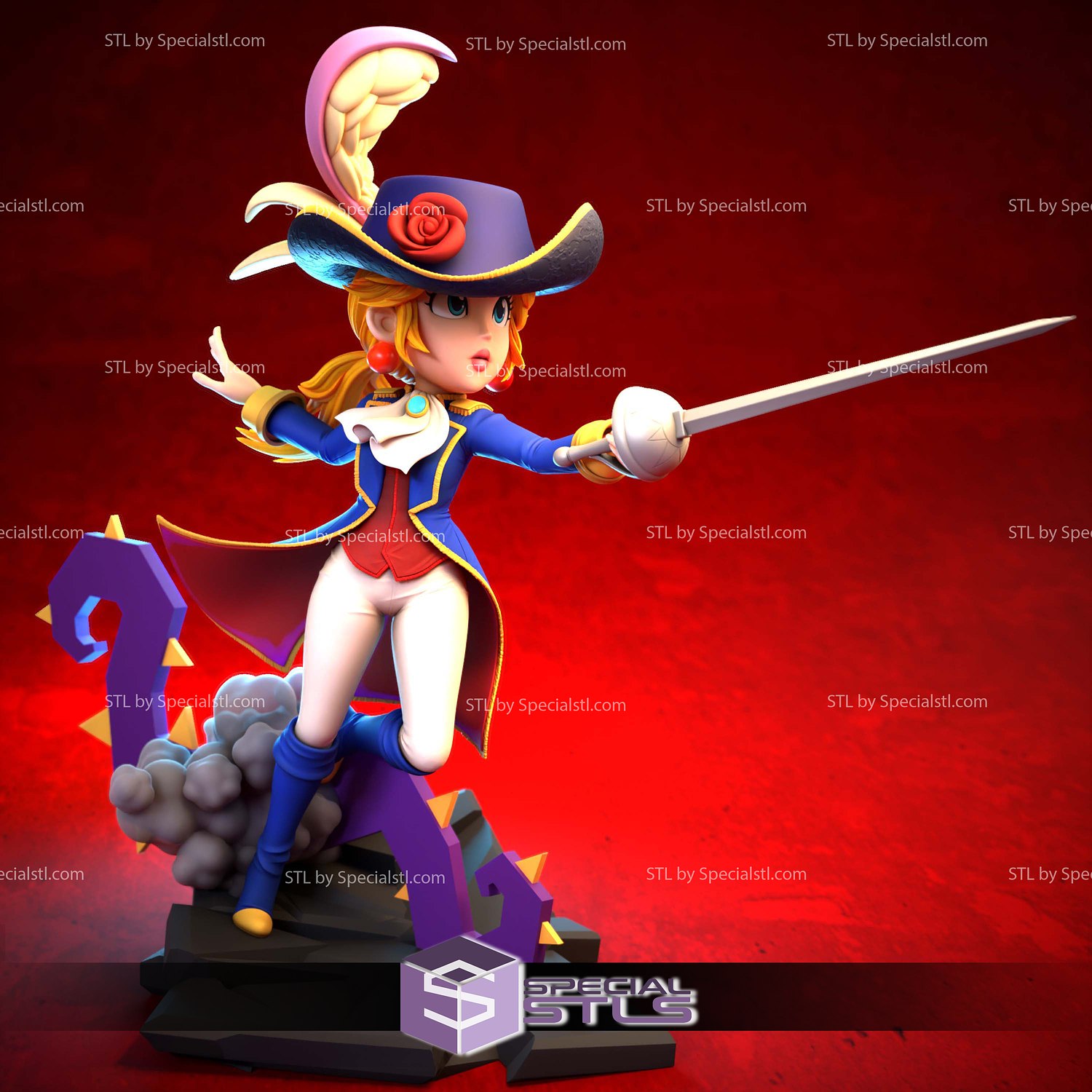 Princess Peach Showtime 3D Printer Files STL Model — view 4