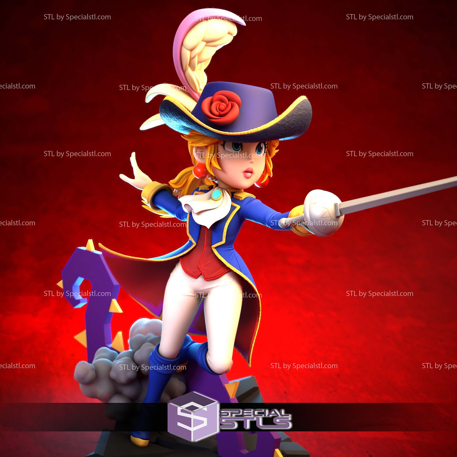 Princess Peach Showtime 3D Printer Files STL Model — view 5
