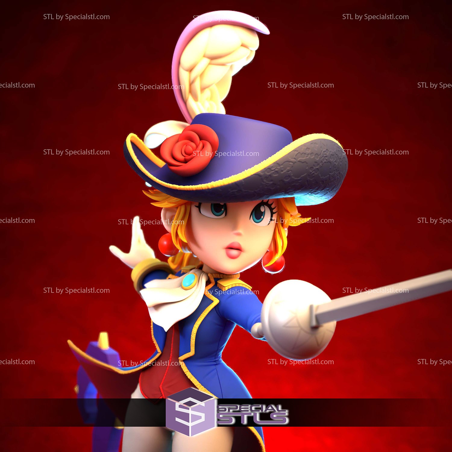 Princess Peach Showtime 3D Printer Files STL Model — view 6