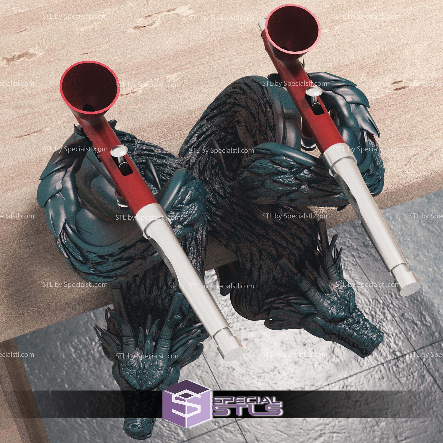 Shenron Airbrush Holder STL Files 3D Model — view 2