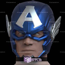 Cosplay STL Files Captain America Marvel Rivals Helmet V2 3D Model
