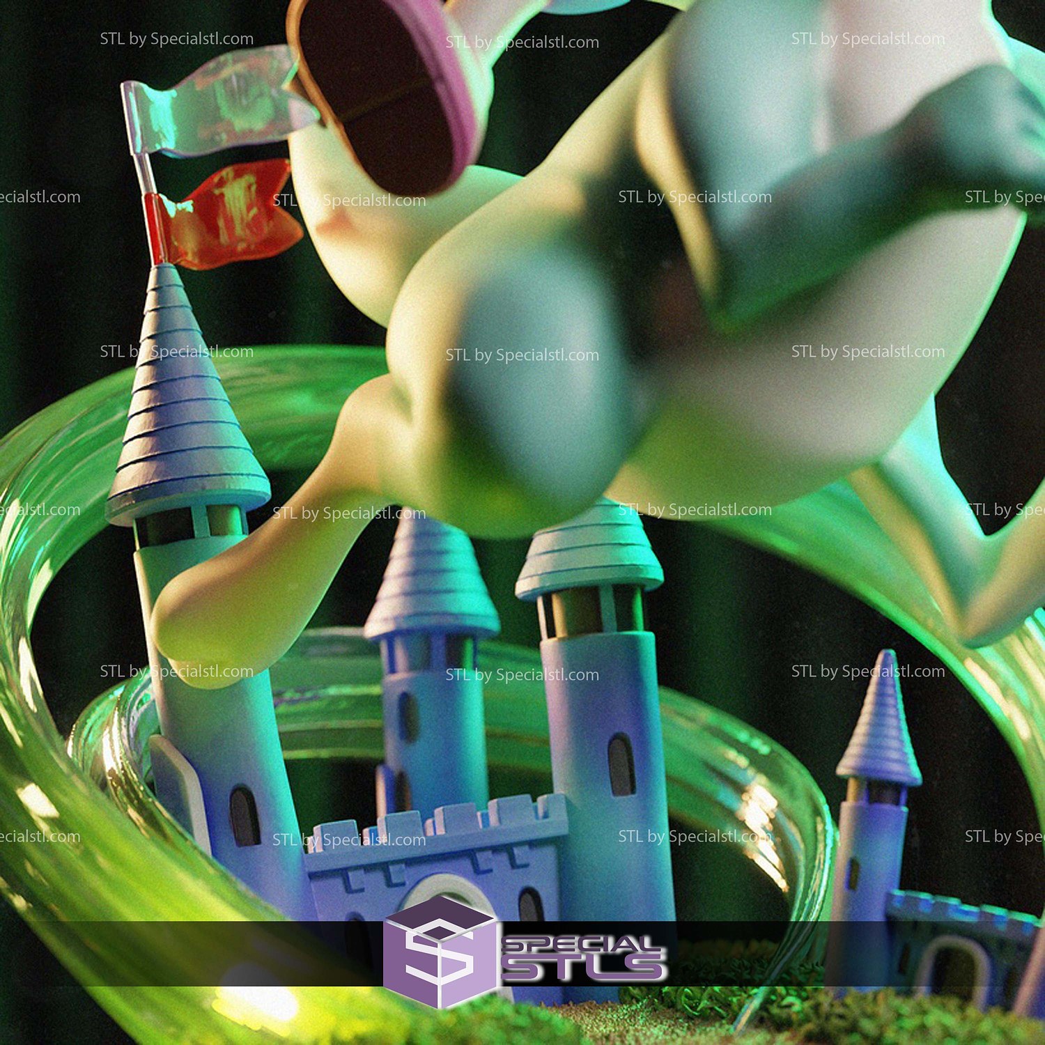 Bomberman Race Diorama STL Files 3D Model — view 2
