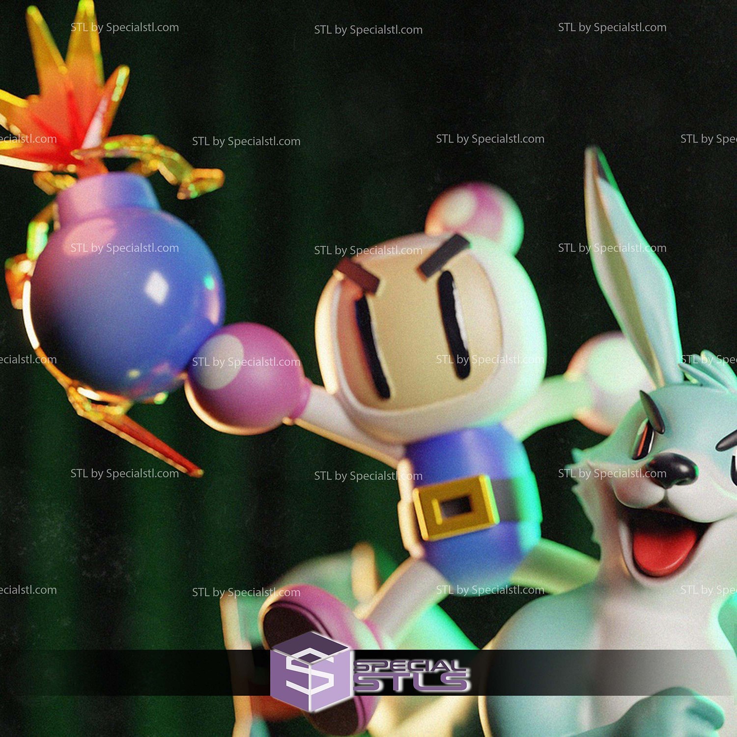 Bomberman Race Diorama STL Files 3D Model — view 3