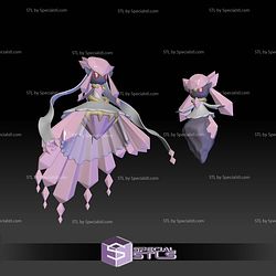Pokemon STL Collection Diancie Mega Evolution 3D Model
