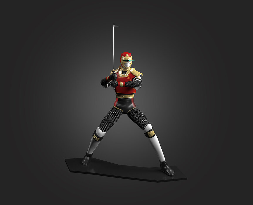 Jiraya 3D Print star wars character holding sword STL Model — view 2